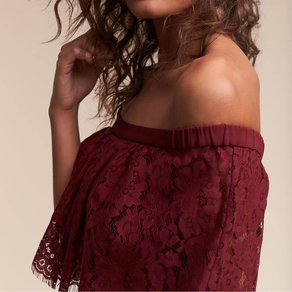 Theia Bridal Wine Mila Jumpsuit 4 0 Maroon - Picture 5 of 6